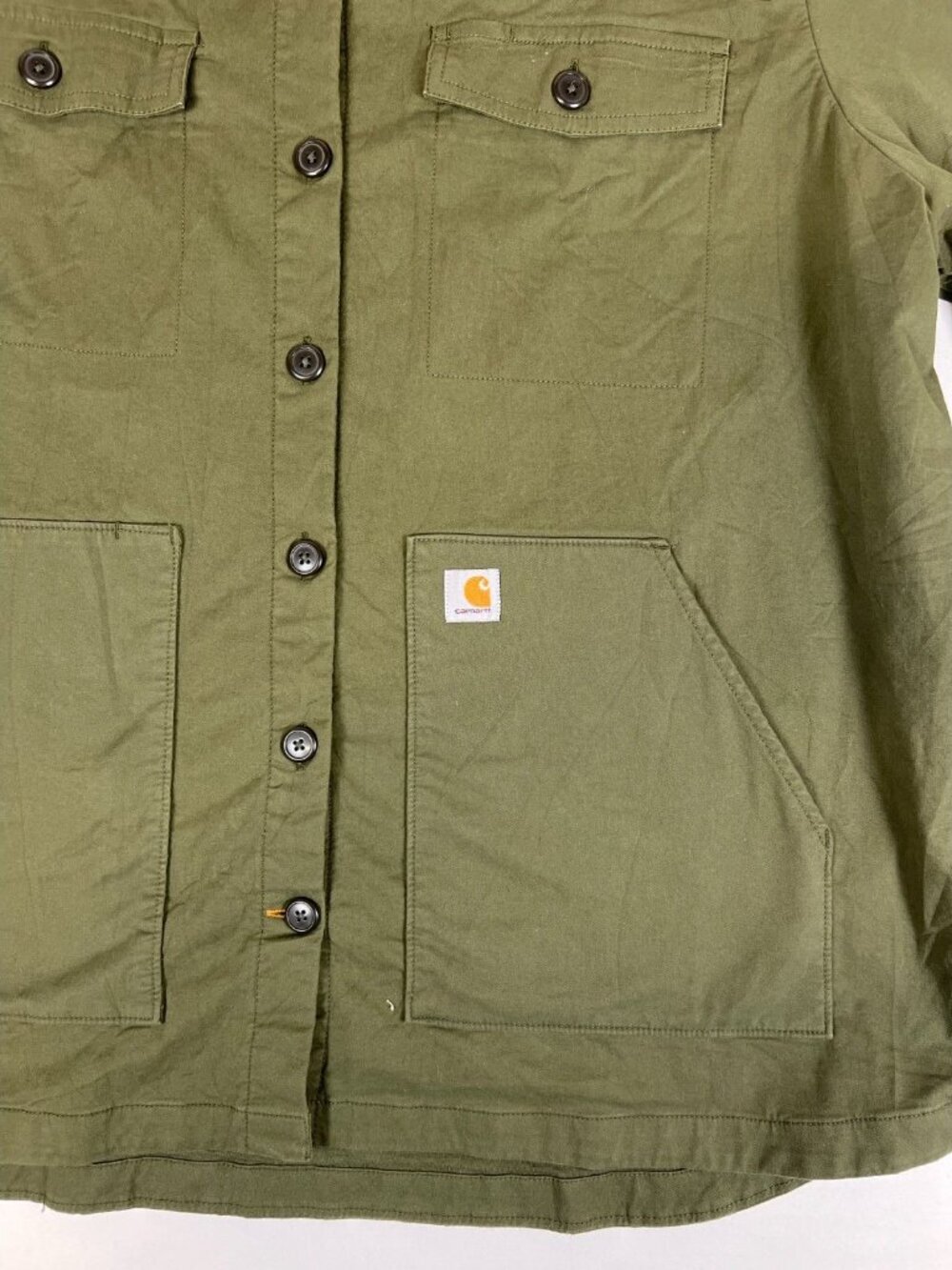 Carhartt Women XXL Green Rugged Flex Loose Fit Midweight Twill Shirt NWT - Picture 4 of 8